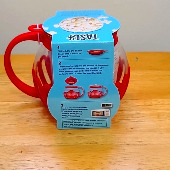 Microwave Glass Popcorn Popper with Butter Melter - Picture 2 of 5